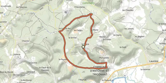 Tracé de Boucle de la Croix du Rat sur le Plan IGN