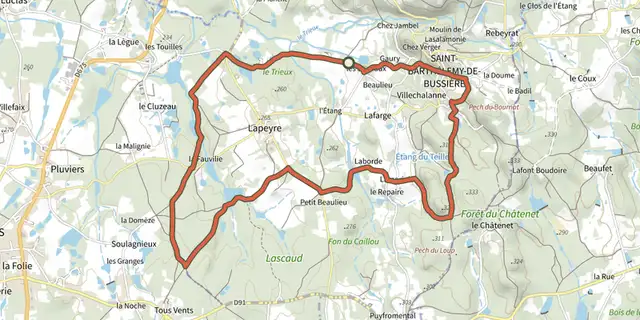 The Boucle de la Morinie track on the IGN map