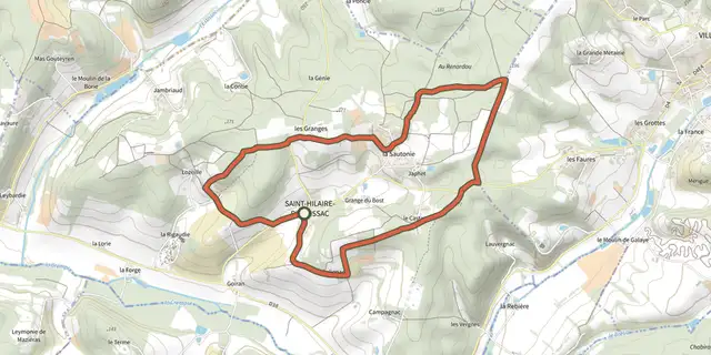 Tracé de Boucle des Côteaux Crempsois sur le Plan IGN