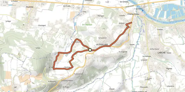 Tracé de Boucle de la Treille sur le Plan IGN