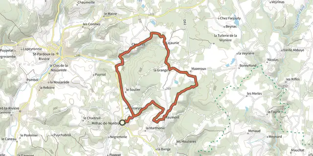 The Boucle de Chantres track on the IGN map