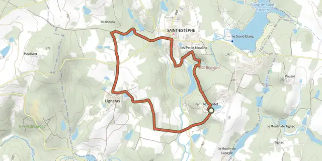 The Boucle de Ligneras track on the IGN map