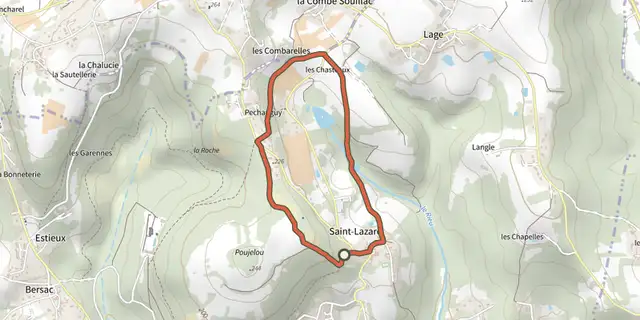 The Boucle de St Lazare track on the IGN map