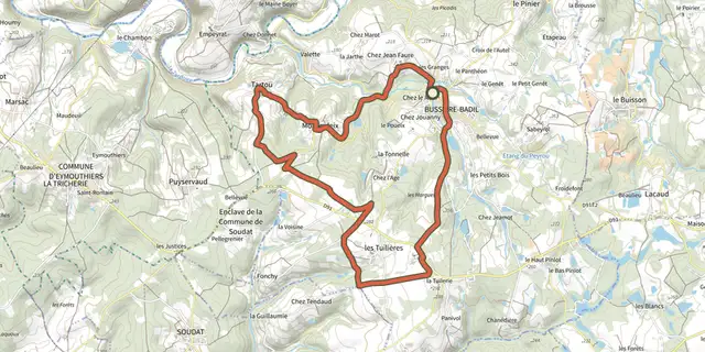 Tracé de Boucle de Banaret sur le Plan IGN