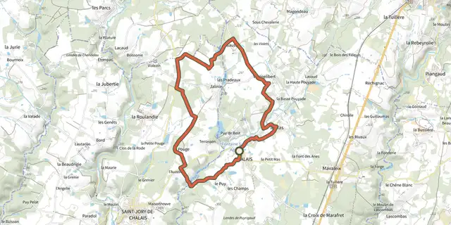 Tracé de Boucle des Etangs sur le Plan IGN