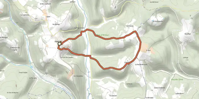 Tracé de Boucle de l'Orsinie sur le Plan IGN