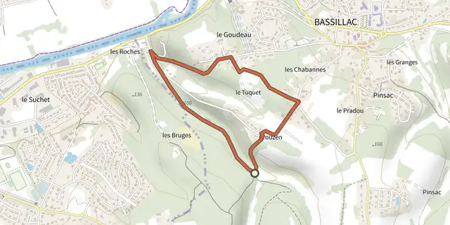 The Boucle des Bruges track on the IGN map
