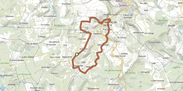 Tracé de Boucle de Chabans sur le Plan IGN