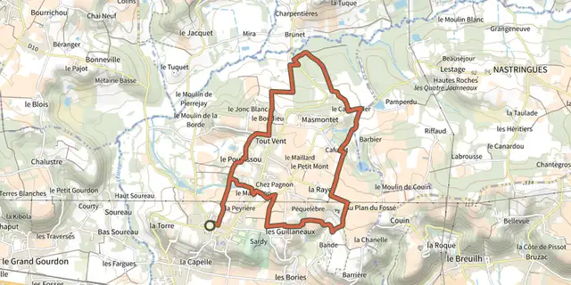 Tracé de Boucle de Vélines sur le Plan IGN