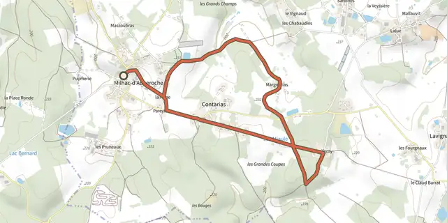 Tracé de Boucle des Sangliers sur le Plan IGN