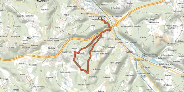 Tracé de Boucle des Chaputs sur le Plan IGN