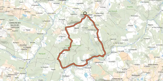Tracé de Boucle de St Cloud sur le Plan IGN