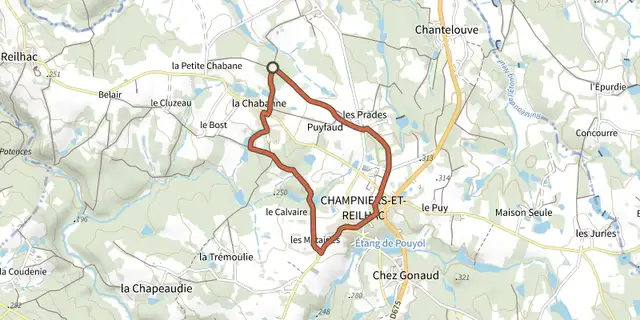 Tracé de Boucle de l'Albine sur le Plan IGN