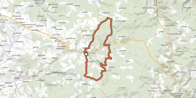 The Boucle de Peyrecourt track on the IGN map
