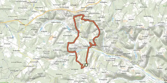 Tracé de Boucle de la Roche sur le Plan IGN
