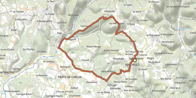 Tracé de Boucle des Bernardies sur le Plan IGN