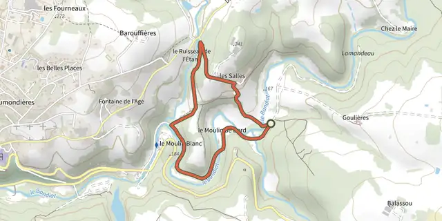 The Boucle des Salles track on the IGN map