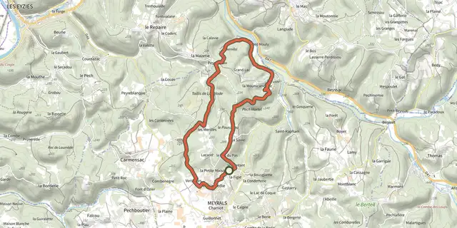Tracé de Boucle de Lescarpédie sur le Plan IGN