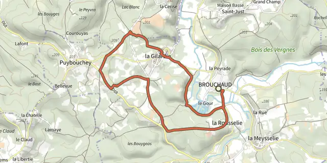 The Boucle des Genévriers track on the IGN map