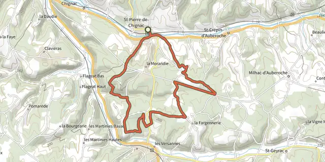 The Boucle de la Chapelle track on the IGN map