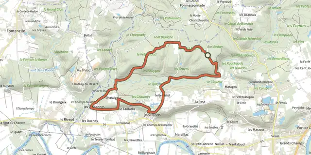 The Boucle des Duches track on the IGN map