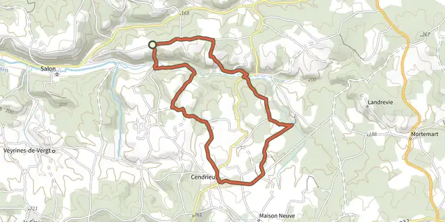 Tracé de Boucle des Hauts du Vern sur le Plan IGN