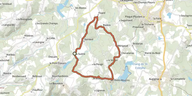The Boucle des Malibas track on the IGN map