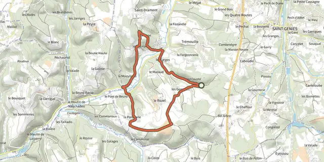 The Boucle des Combes track on the IGN map