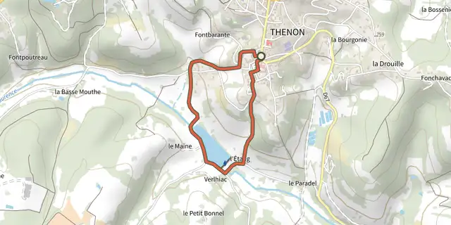 Tracé de Boucle de l'Etang sur le Plan IGN