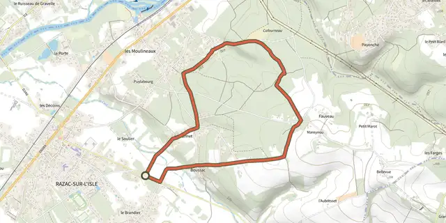 The Boucle la Forêt track on the IGN map
