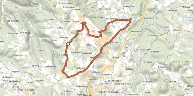 Tracé de Boucle d'en Brousse sur le Plan IGN