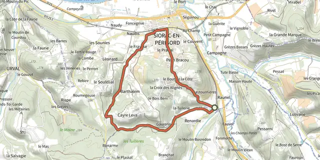 Tracé de Boucle de Raunel sur le Plan IGN