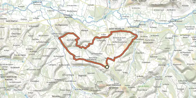 The Boucle de St-Méard-de-Dronne track on the IGN map
