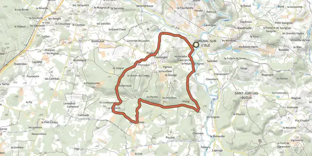 The Boucle de Fontarnaud track on the IGN map