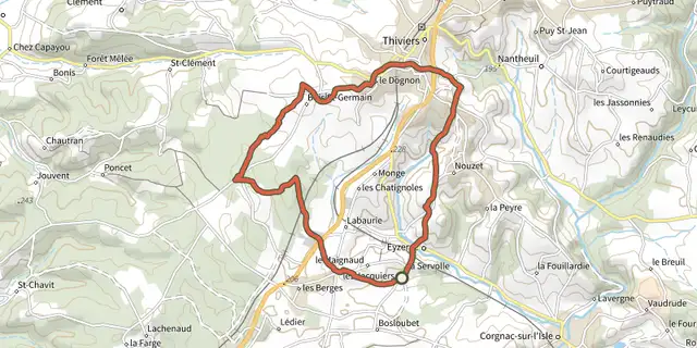The Boucle de St Pancrace track on the IGN map