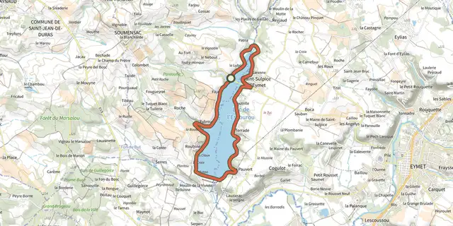 Tracé de Boucle de l'Escourou sur le Plan IGN