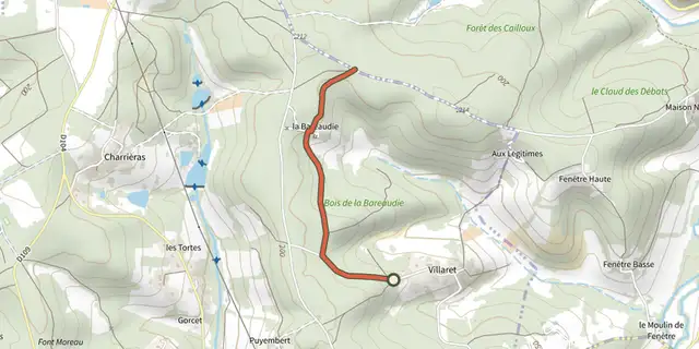 Tracé de Variant boucle des Hameaux sur le Plan IGN