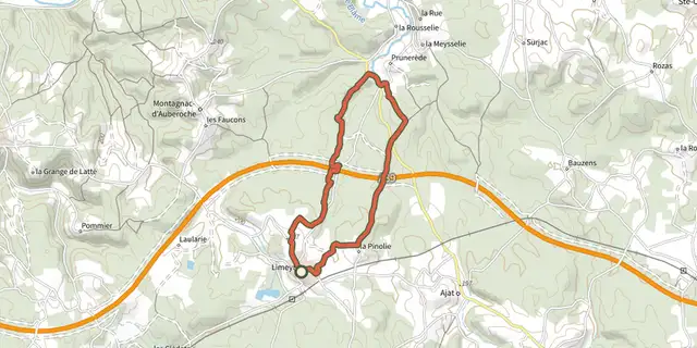 The Boucle de Peira Levada track on the IGN map
