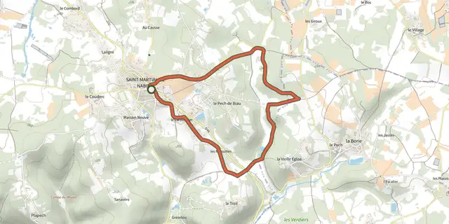 The Boucle Roc de la Selle track on the IGN map