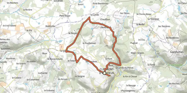 The Boucle du Noyer track on the IGN map
