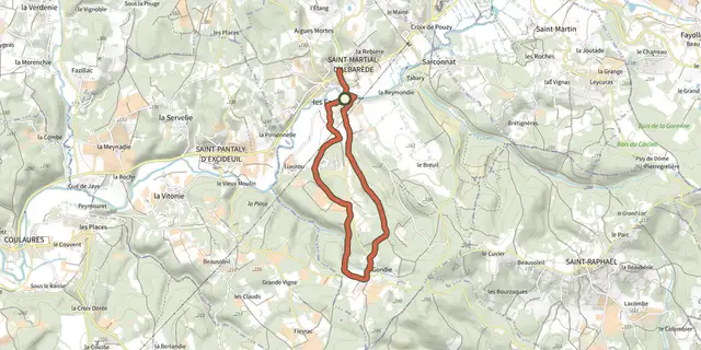 The Boucle des Farges la Gondie track on the IGN map
