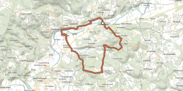 Tracé de Boucle des Bories sur le Plan IGN