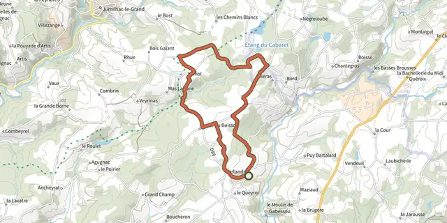 Tracé de Boucle des Landes sur le Plan IGN