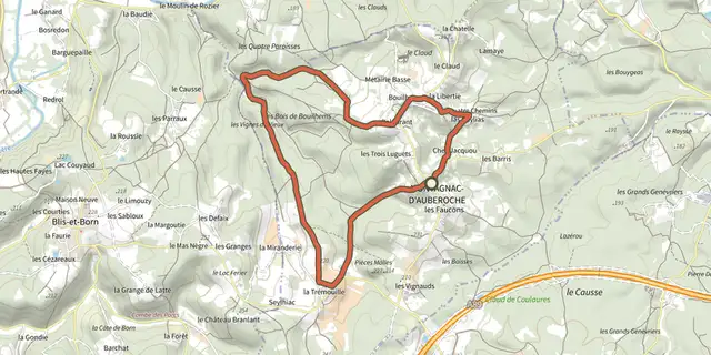 Tracé de Boucle Autour de Montagnac sur le Plan IGN