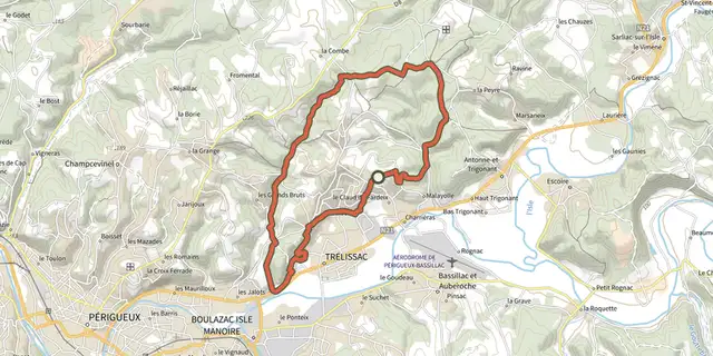 Tracé de Boucle de Caussade sur le Plan IGN