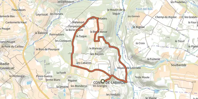 The Boucle de la Vallée track on the IGN map