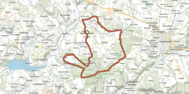 Tracé de Boucle de la Courrège sur le Plan IGN