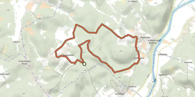 Tracé de Boucle des Anciens Villages sur le Plan IGN