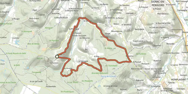 Tracé de Boucle de Urval Sud sur le Plan IGN
