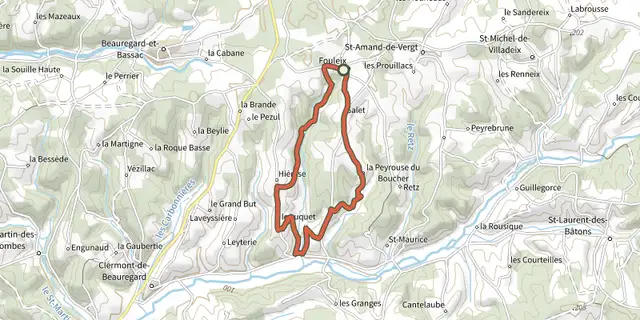 The Boucle Des Moulins track on the IGN map
